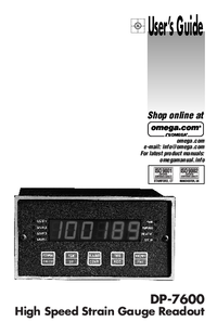Thumbnail of document Manual - DP7600-A05 High Speed Load/Strain Meter & Process/Voltmeters